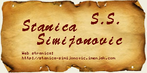 Stanica Simijonović vizit kartica